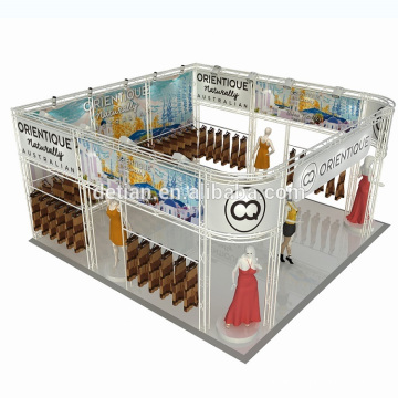 Detian Oferta braguero pantalla moda paño Feria Personalizado Modular tensión tela feria stand Con Soporte técnico a largo plazo